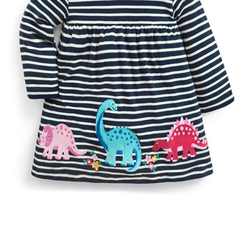 Girls Dress New Autumn and Winter Striped Children's Dress Children's Skirt