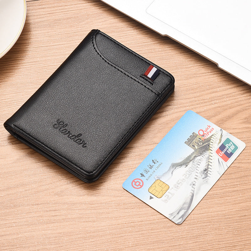 Unisex Slim PU Leather Vertical Driver License Wallet