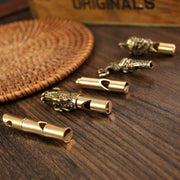 Outdoor Metal Brass Whistle Keychain Pendant