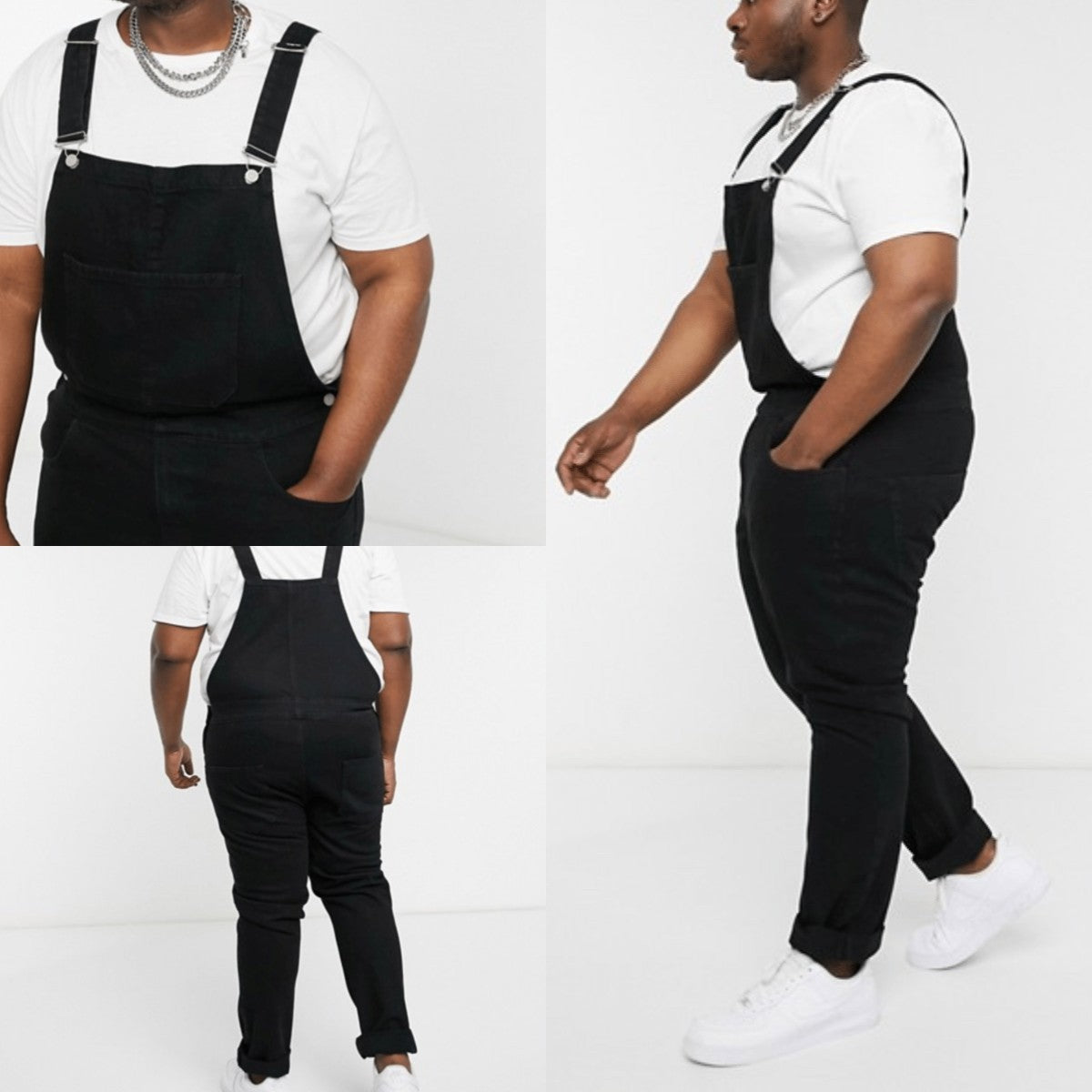 Men’s Denim Suspender Pants – Retro Personality Overalls Jeans