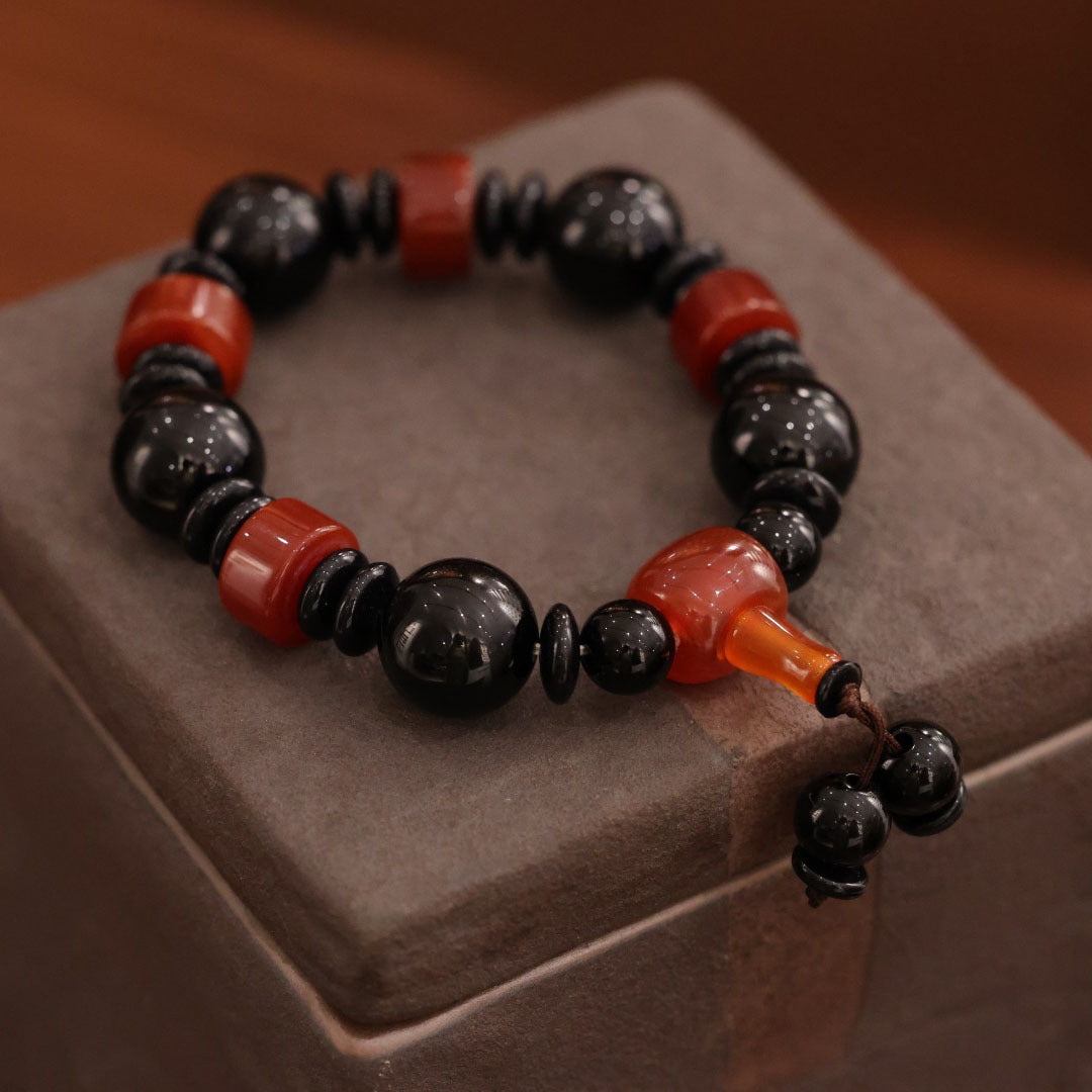 Original Natural Twining Line Old Agate Bracelet