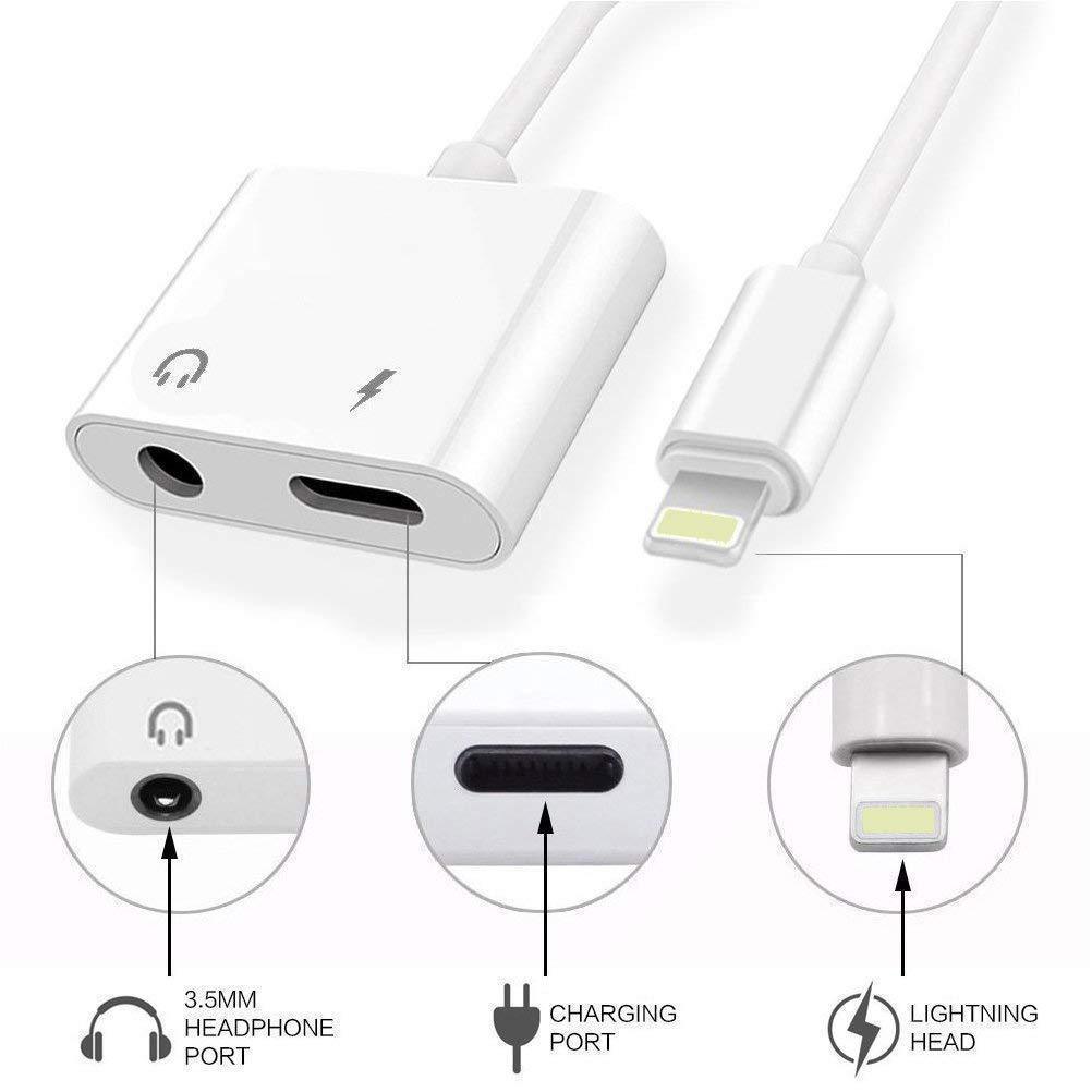 Adapter cable charging listening to music 2-in-1 headphone transfer