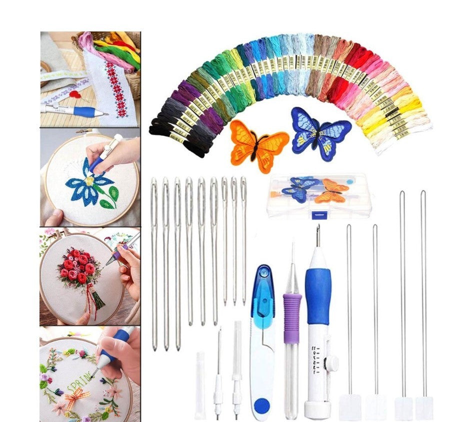 DIY Embroidery Set with 50 Threads – Sewing Kit for Craft Projects
