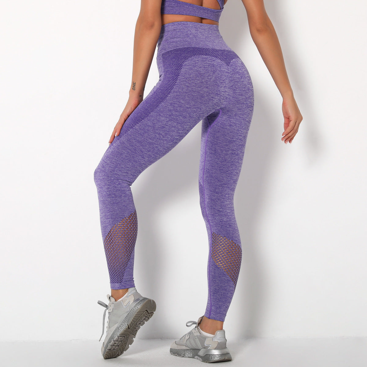 Breathable Mesh Yoga Pants – High-Waist Leggings