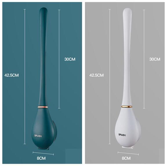 Wall-Mounted Silicone Toilet Brush – Long-Handled Household Cleaner