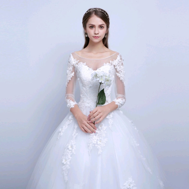 Slim Fit New Shoulder Qi Style Wedding Dress for Brides