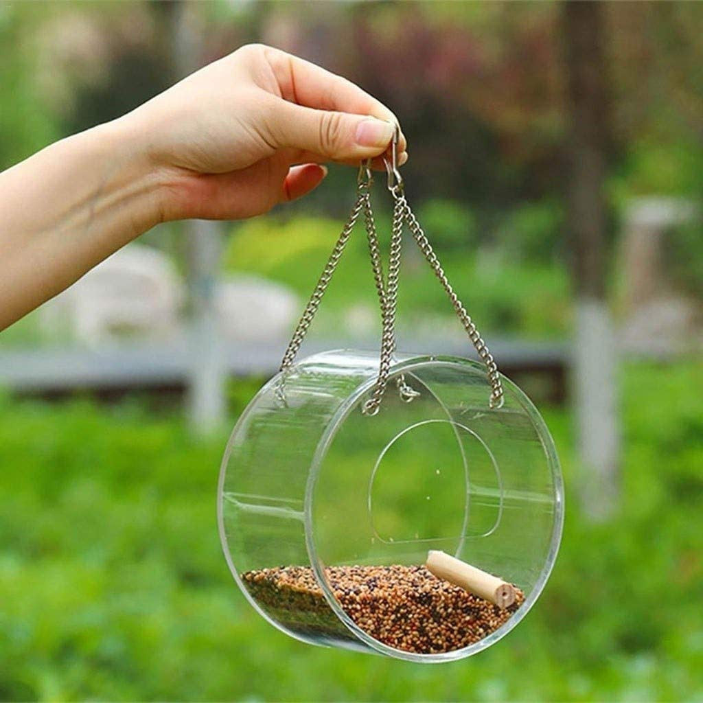 Acrylic Bird Food Feeder Box for Parrots and Small Birds