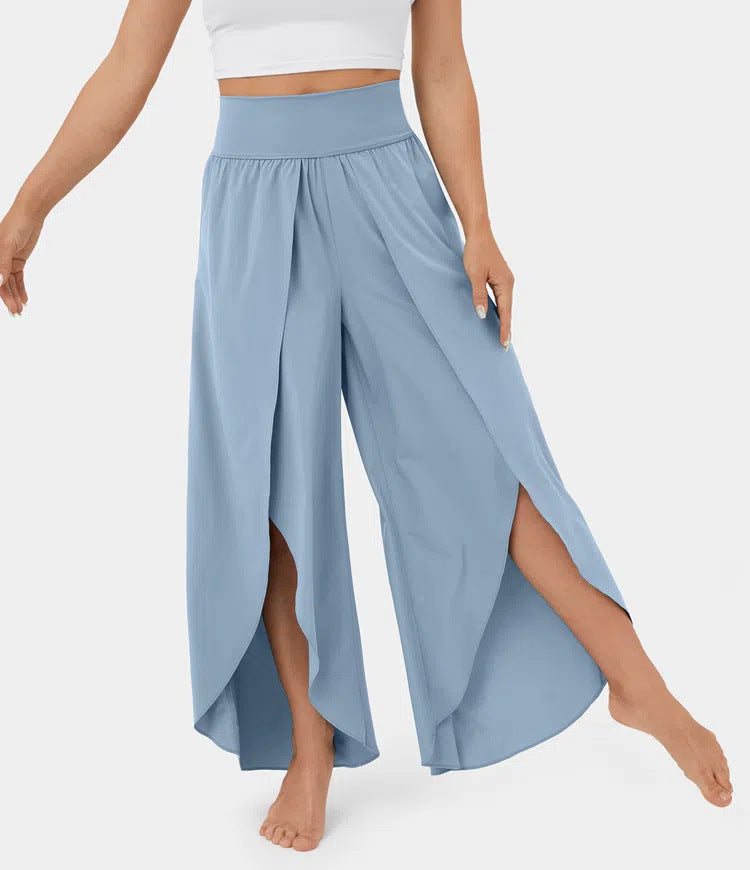 High Waist Cropped Casual Pants – Solid Color Loose Fit
