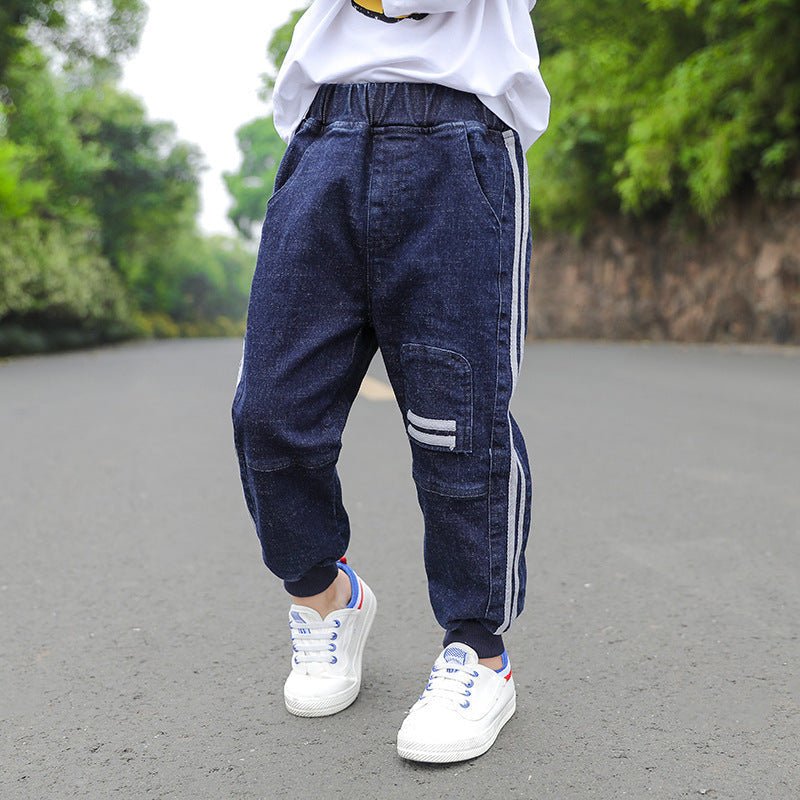 Kids Regular Fit Cotton Casual Pants Straight Leg Trousers