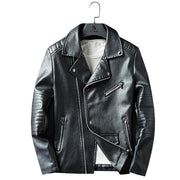 Urban Moto Washed PU Leather Jacket – Men’s Zipper Lapel, Spring & Autumn