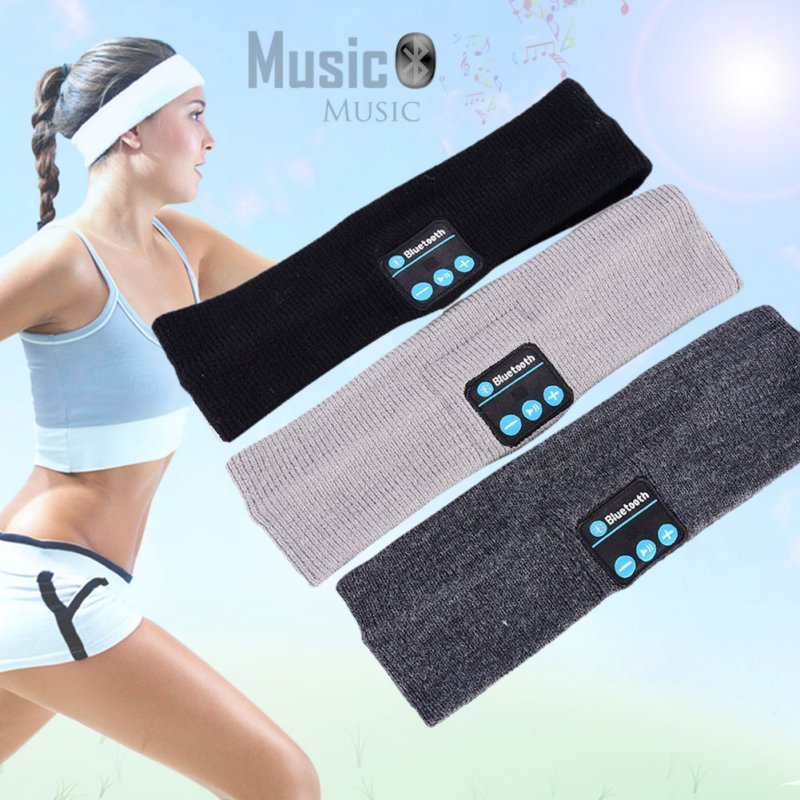 Bluetooth Headband Headphones – Sports Sweatband with Built-in Speakers & Mic