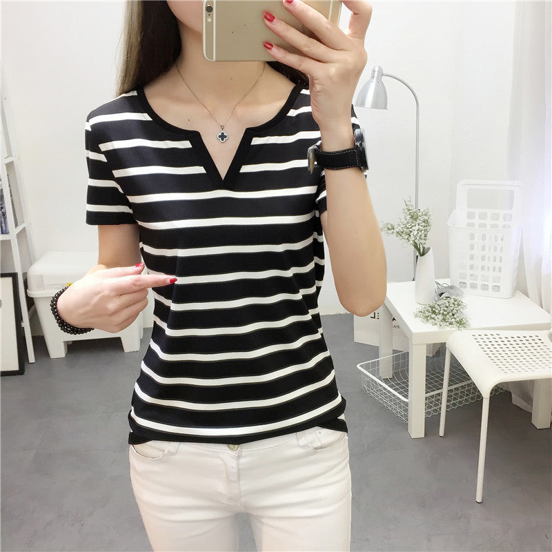 Plus Size V-Neck Stretch Top – Comfortable Short Sleeve Tee for Everyday Wear