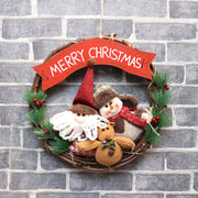 Wreath Christmas Vine Circle Pendant  Door Hanger