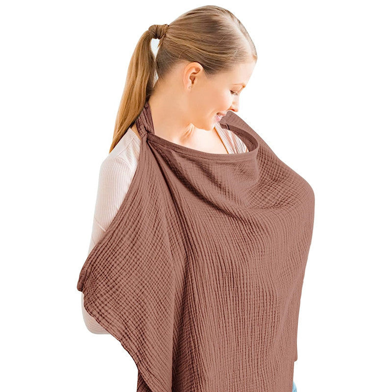 Muslin Nursing Cover – Breathable Cotton Breastfeeding Apron with Rigid Hoop & Multi-Use Canopy