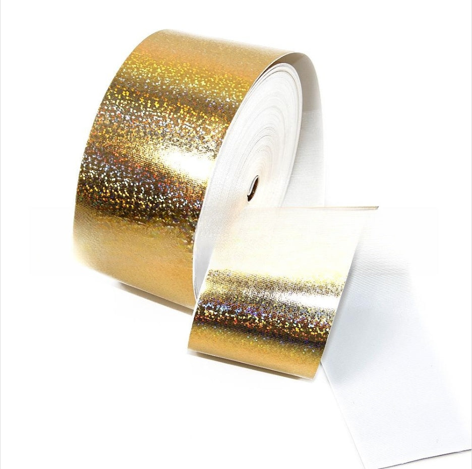 50 Yards Roll 75MM Laser Silver Ribbed Band – Gift Wrapping, Crafts, and DIY Projects