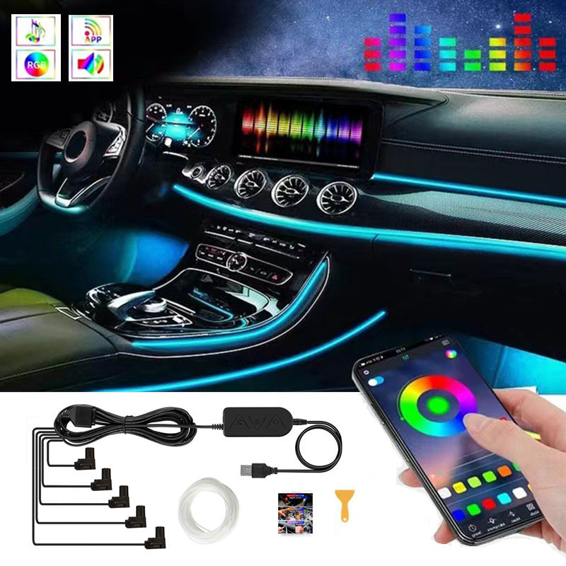 Car USB LED Atmosphere Light – Dashboard & Interior Accent Lamp