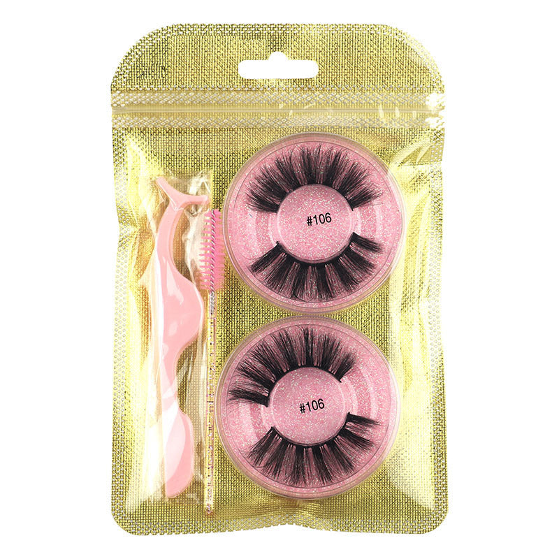 Natural Mink False Eyelashes – Round, Fluffy, Reusable Lash Extension Set