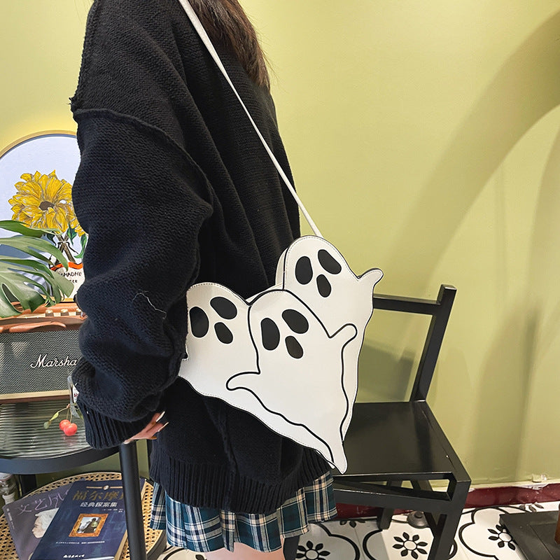 Halloween 3D Cartoon Ghost Bag – Cute Crossbody Shoulder Purse for Women and Girls
