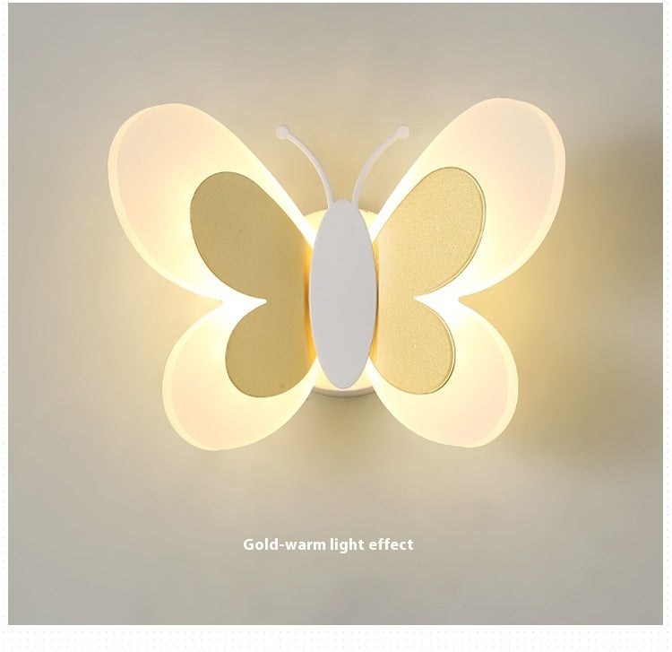 Butterfly Lamp Creative Cartoon Children Bedroom Wall Lamp
