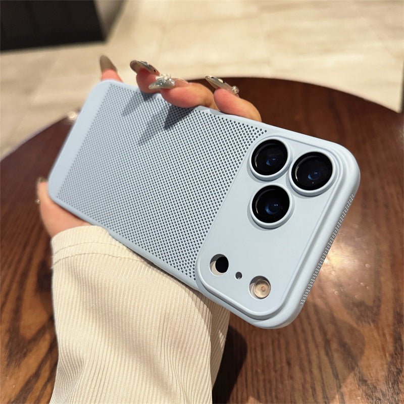 Heat Dissipation Mesh Phone Case with Lens Protector Breathable Frosted Cover for 17 Series
