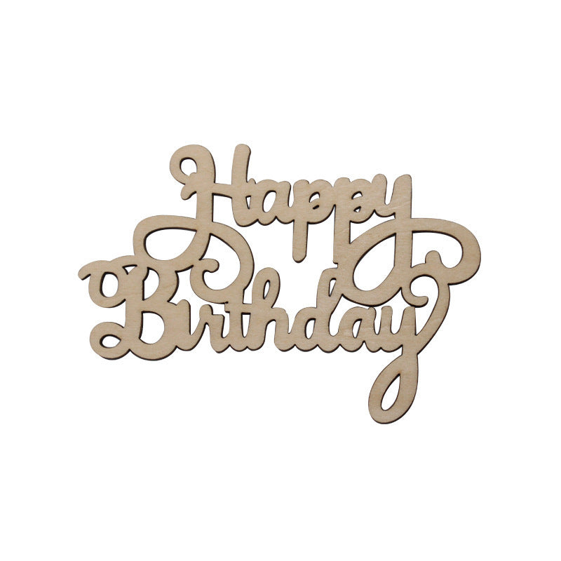 Woodchip Letters Wooden Happy Birthday Wooden