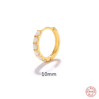 Single Golden 10MM White Opal
