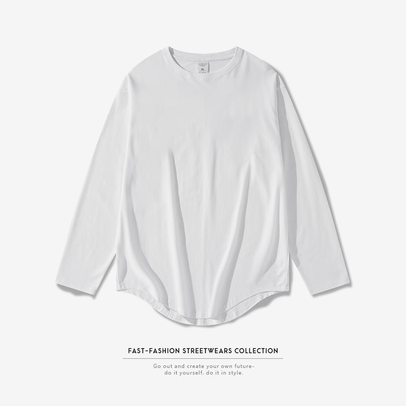Curved men's loose t-shirt bottoming shirt