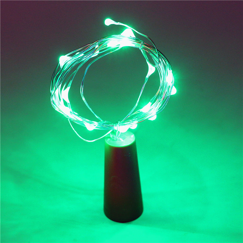 Red wine cork string 2 meters 20 colorful lights