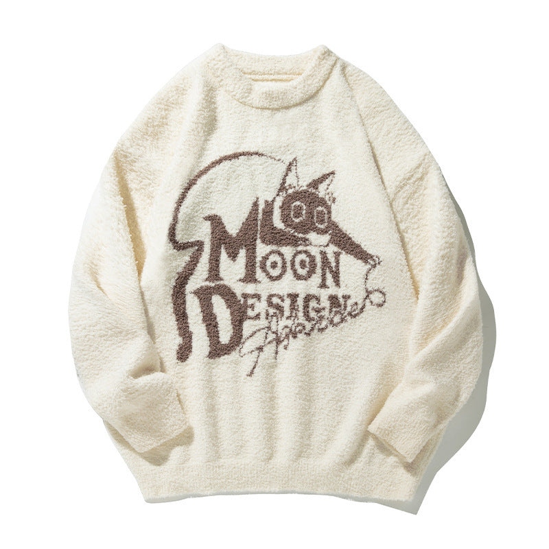 Unisex Relaxed Fit Polyester Pullover Sweater Solid Color