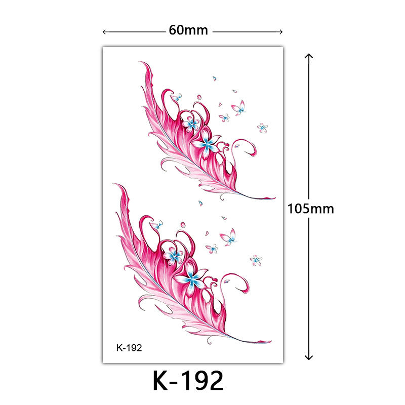 Tattoo Stickers – English Letters, Flowers, Butterfly Sketch Lines, Waterproof Temporary Tattoo