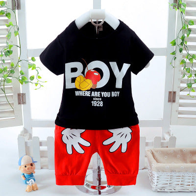 Summer New Short-Sleeve Boys’ Suit – Casual Kids Clothing Set