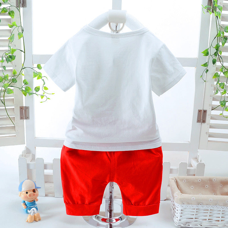 Summer New Short-Sleeve Boys’ Suit – Casual Kids Clothing Set