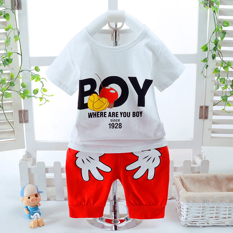 Summer New Short-Sleeve Boys’ Suit – Casual Kids Clothing Set