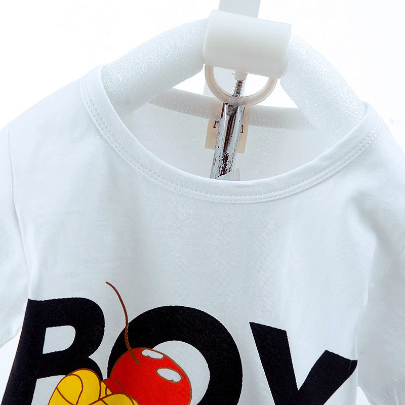 Summer New Short-Sleeve Boys’ Suit – Casual Kids Clothing Set