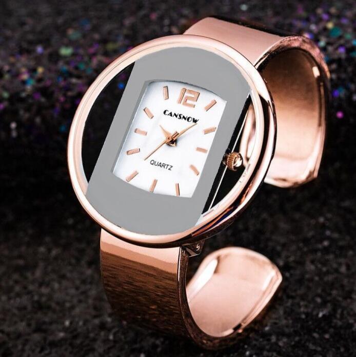 Luxury Women's Bracelet Watch – Gold/Silver Dial with Adjustable Steel Band, Quartz Movement