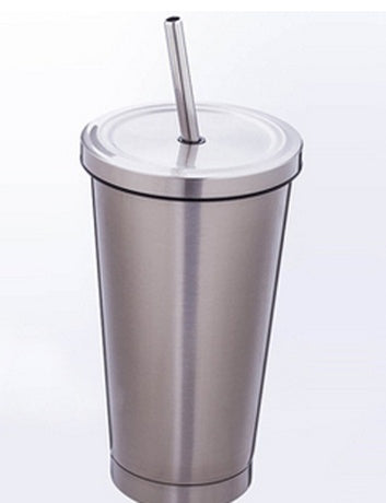 500ml Stainless Steel Tumbler with Straw Lid