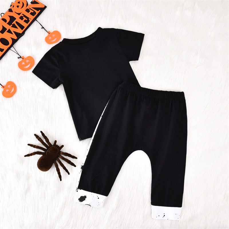 Halloween Black Short Sleeve T-Shirt Trousers