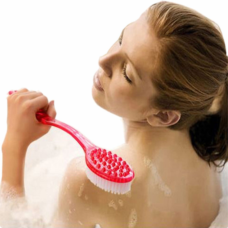 Long Handle Back Scrubber – Bath Brush with Sponge for Exfoliating & Skin Massage