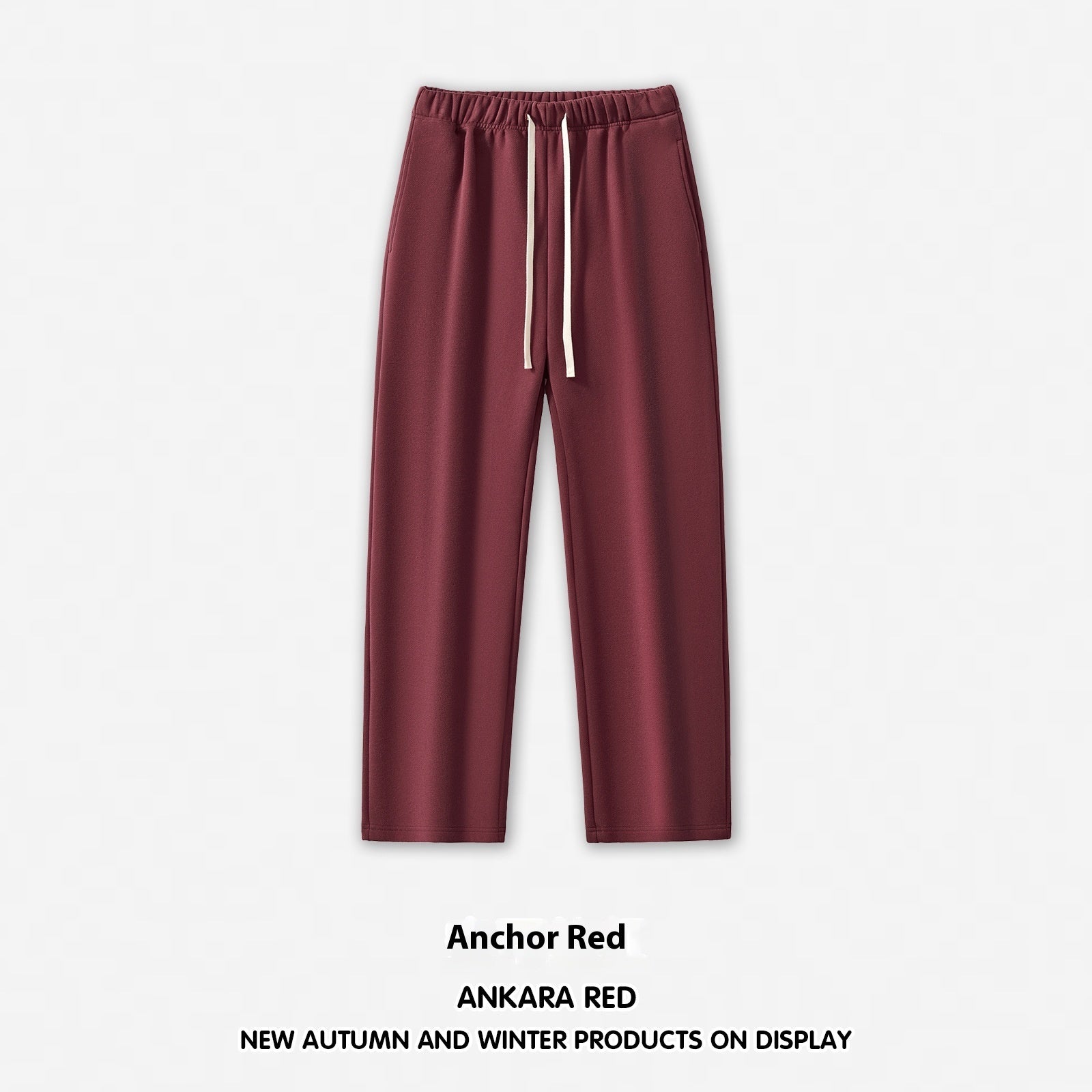 Men’s Wide-Leg Sweatpants – Straight Solid Color Dopamine Style