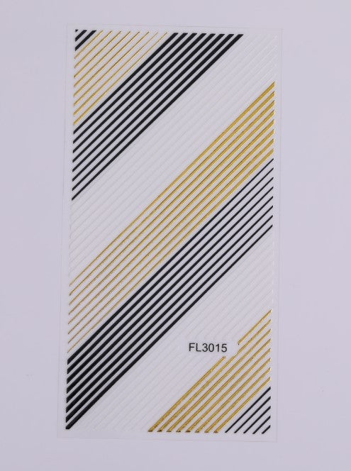 Nail Art 3d Hot Stamping Line Sticker Stripe Wave Adhesive Sticker