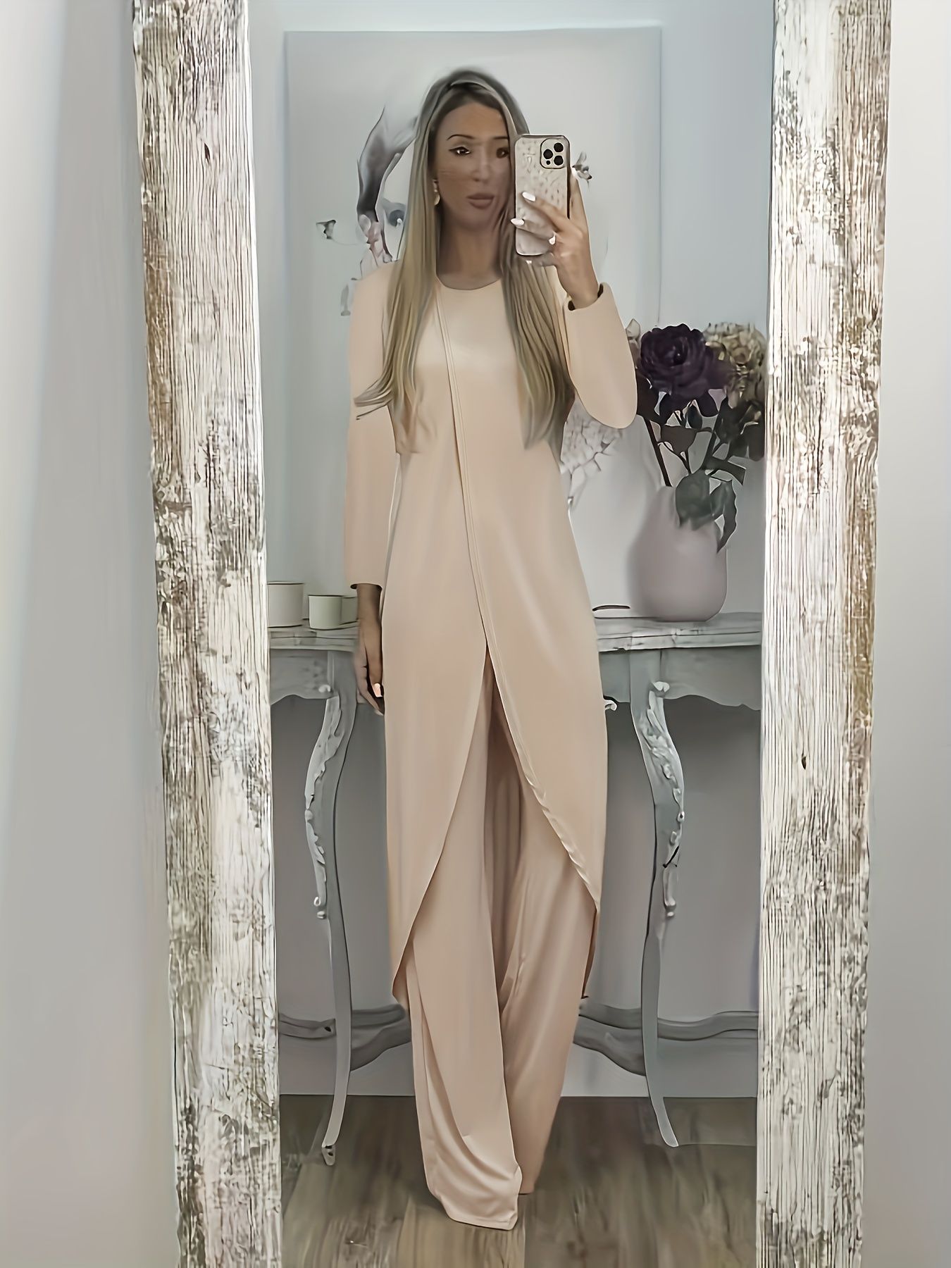 Unisex Relaxed Fit Two Piece Round Neck Polyester Set