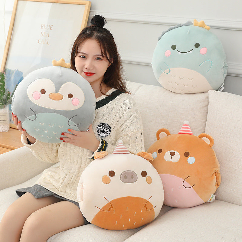 Unisex Kids Cartoon Soft Plush Pillow PP Cotton Fill