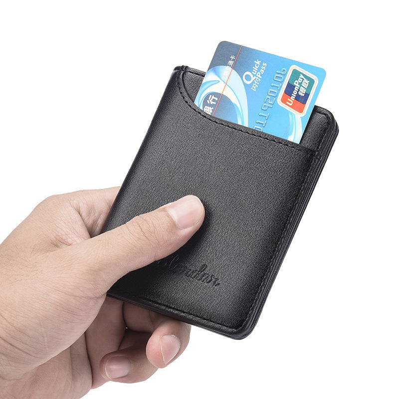Unisex Slim PU Leather Vertical Driver License Wallet