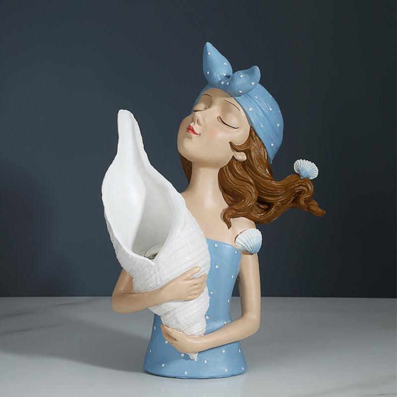 Bouquet Girl Ornament Home Ornament Resin Nordic Light Luxury