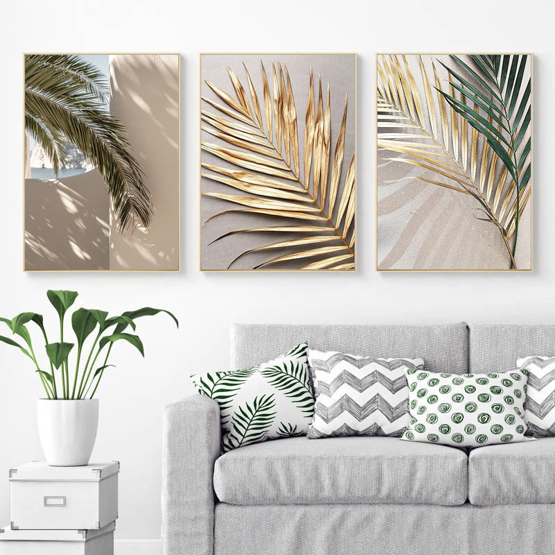 Vegetation Green Leaf Background Wall Bedroom Living Room Canvas Decorative Painting