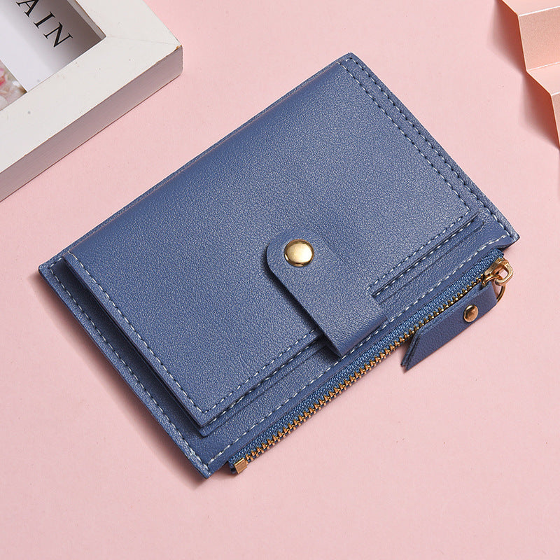 Multi Slot Student Short Zipper Coin Purse