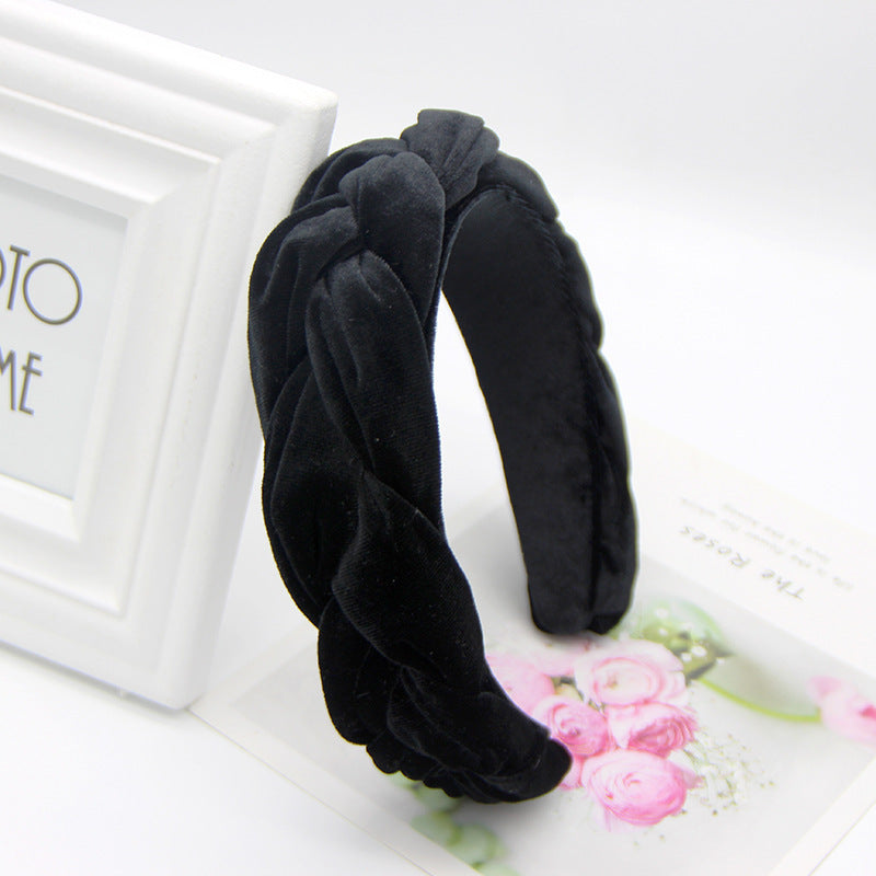 Solid Color Flannel Braided Headband