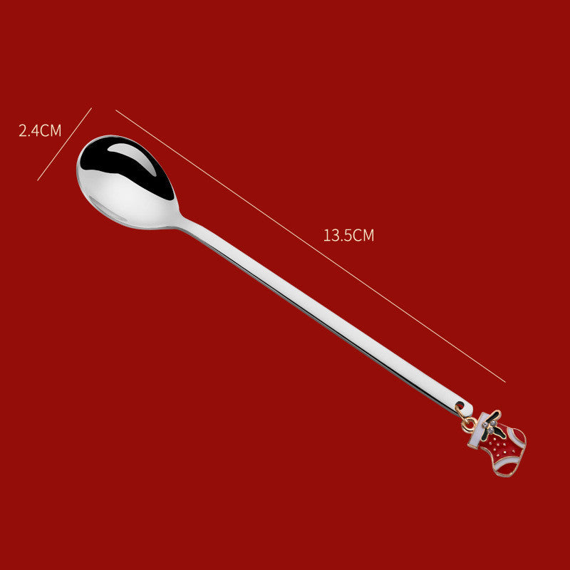 Stainless Steel Christmas Spoons For Tableware Ornaments