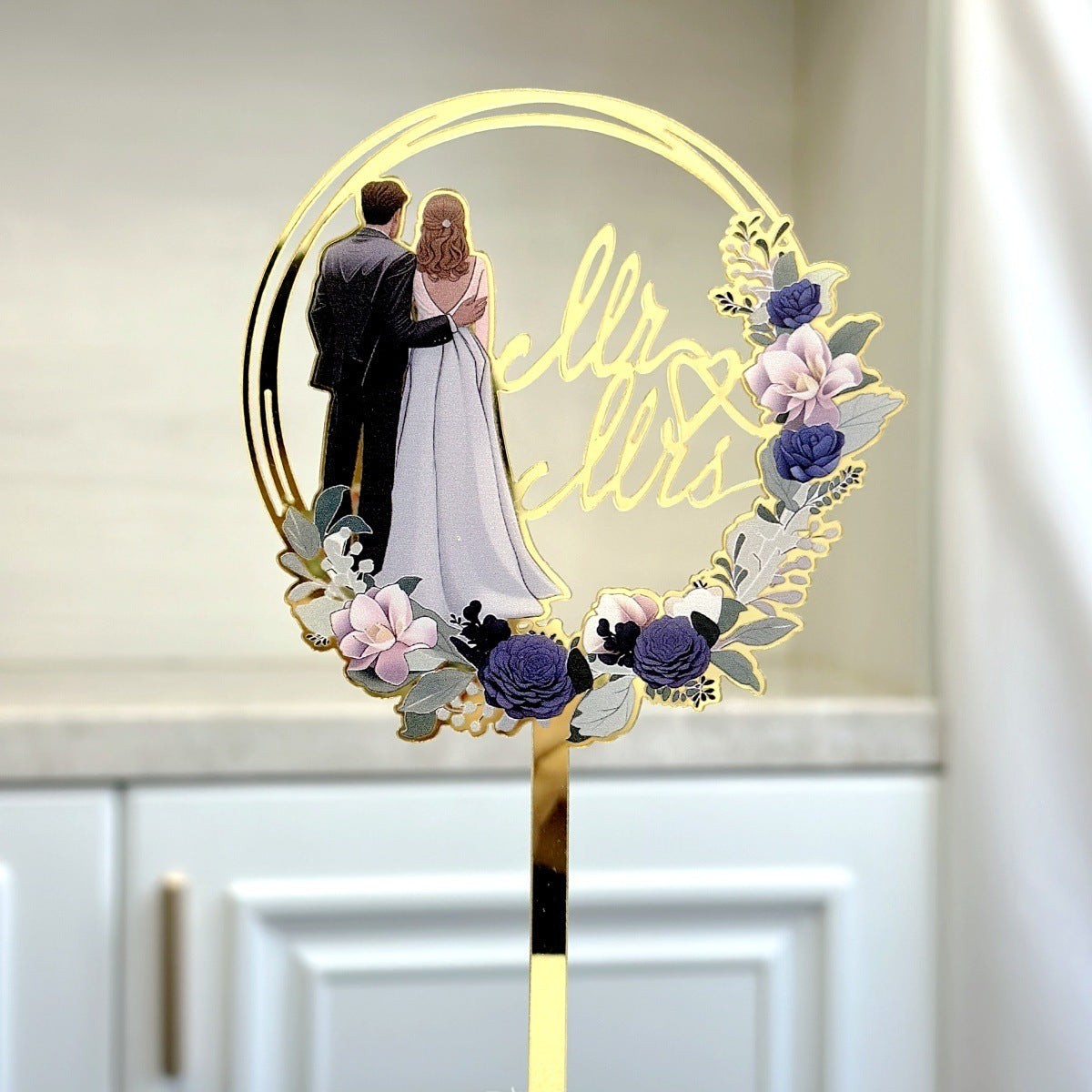 Stylish Ins-Style Colorful Acrylic Wedding Cake Decoration Plug-In