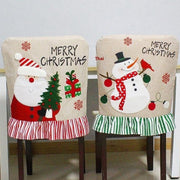 Linen Christmas Embroidered Lace Chair Cover